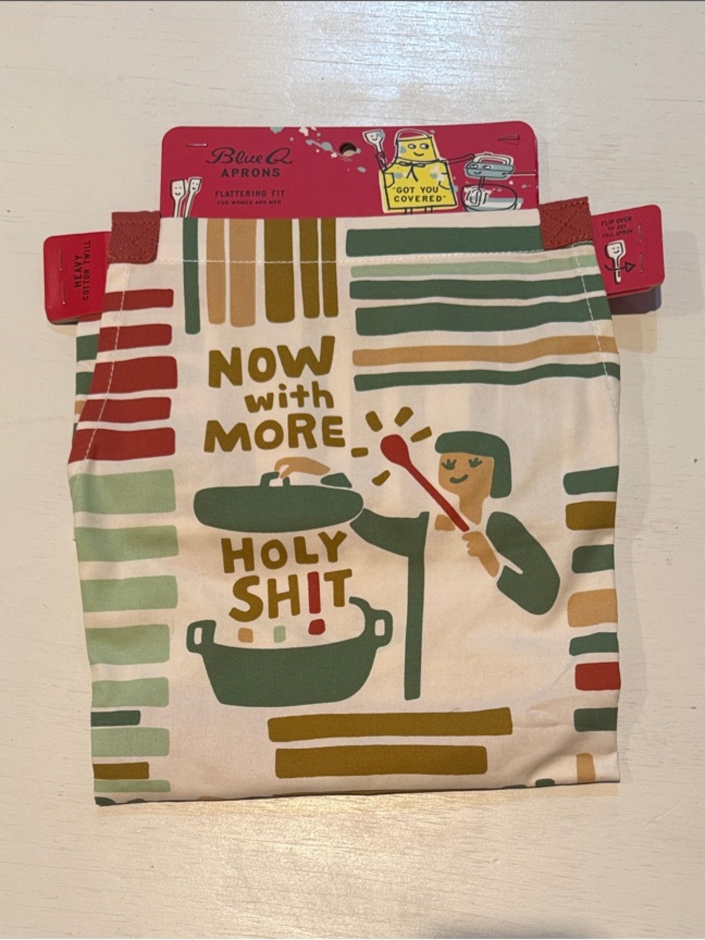 Blue Q Green Multi 'Now With More Holy Sh*t' Apron